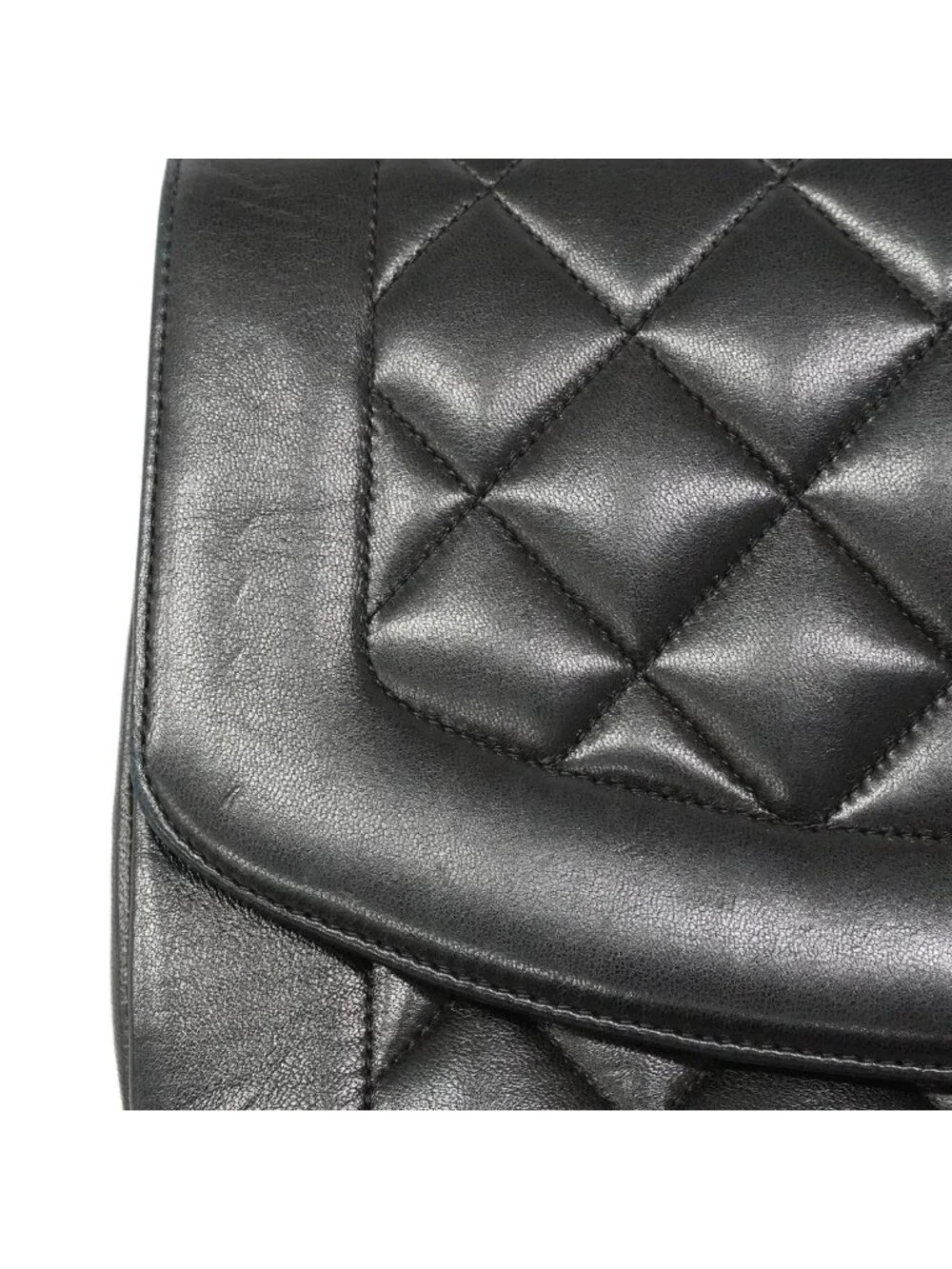 Chanel Shoulder Bag Diana Lambskin Black Gold